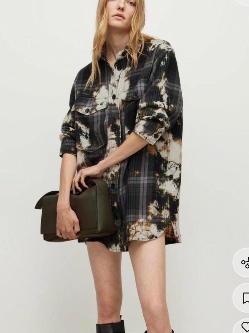 ALLSAINTS
Lily Check Shacket Mini Dress 0